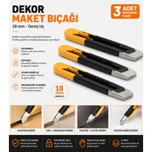 Dekor Profesyonel Alüminyum Maket Bıçağı | ( 18MM ) KOD:1229 | Kilitli Falçata | Kırılabilir Segmentli Çelik Bıçak | Karton, Koli, Halı, Linoleum, Plastik, Duvar Kağıdı ve Hobi Işleri Için