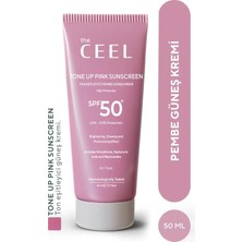 Mey İthalat The Ceel Spf 50+ Pembe Ton Eşitleyici Güneş Kremi 50 ml - Glutatyon ve Hyaluronik Asit Içeren Uva/uvb Koruyucu, Aydınlatıcı Tone Up Pink Sunscreen, Nemlendirici Yüz Güneş Kremi ve Makyaj Bazı