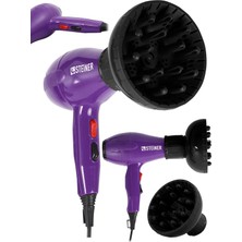 Mey İthalat Steiner 3800 Watt Professional Saç Kurutma Makinesi Ac Motor Fön Makinesi Mor + Difüzör + 2 Adet Başlık