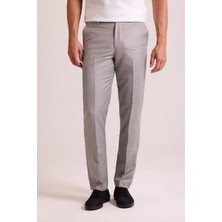 Ysf Erkek Gri Regular Fit Yün Kumaş Pantolon
