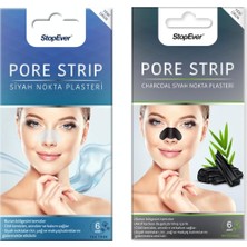 Mey İthalat Stopever Pore Strip Siyah Nokta Bandı – 2'li Paket (Charcoal + Tea Tree) | Siyah Nokta Karşıtı | Gözenek Temizleyici | Aktif Karbon & Çay Ağacı Özlü | 12 Adet