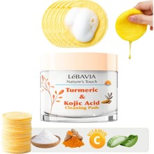 Mey İthalat Kojik Asit ve Zerdeçal (Turmeric) Derinlemesine Yüz Temizleme Pedleri Eksfoliation Leke Karşıtı Aydınlatıcı Ekstra C Vitamini Aloe Vera Çay Ağacı
