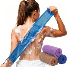 Mey İthalat Dr.pedi 3 Adet Afrika Net Sünger Kolları ile Uzun Afrika Peeling Net Lif Banyo Sünger Net Bez Yıkama Net Vücut Geri Yıkayıcı Duş Kabağı