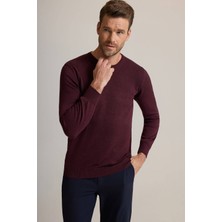 Erkek Bordo Bisiklet Yaka Triko