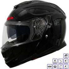 Gp Kompozit MKS007-GB Güneş Vizörlü Şeffaf Çene Açılır Motosiklet Kaskı
