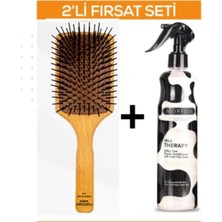 Mey İthalat Fontenay Profesyonel Saç Açma Fırçası 118 Paddle Brush + Milk Therapy Fön Sütü 400 ml 2'li Set Sarı