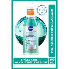 Mey İthalat Nıvea Micellar Makyaj Temizleme Suyu Derma Skin Clear 200 Ml, Karşıtı,niasinamid,salisilik Asit,pha