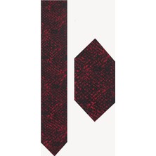 Ysf Erkek Siyah Bordo Kravat Mendil Set