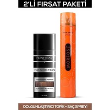 Mey İthalat Fontenay Saç Dolgunlaştırıcı Keratin Fibers Açık Kahve Topik Saç Tozu 50GR + Saç Spreyi 400ML 2'li S Renkli