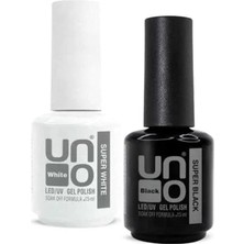 Mey İthalat Fontenay Uno Super White Beyaz 15ML & Super Black Siyah Kalıcı Oje 15 ml Siyah&beyaz