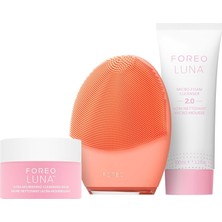 Mey İthalat Foreo Clean Balance Luna 4 Paket - Karma Ciltler Için Yüz Temizleme Fırçası ve Masaj Aleti + Luna Mikro Köpük Yüz Temizleyici 2.0, 100 ml + Luna (Ultra Besleyici) Temizleme Balsamı, 15 ml