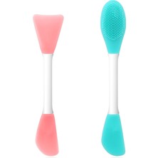 Mey İthalat Mozeat Lens 2 Adet Silikon Maske Fırçası, Tekrar Kullanılabilir Yüz Maskesi, Aplikatör, Çift Taraflı Yüz Çamuru Maskesi, Spatula, Esnek Makyaj Aletleri, Cilt Bakım Kremi, Kil Maskeleri Sürmek Için