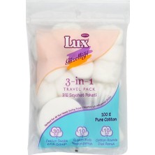 Mey İthalat Lux 3'lü Seyahat Paketi - Kulak Temizleme Pamuğu, Top ve Disk Pamuk