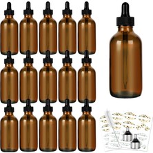 Mey İthalat Cyclemore 16'lı Paket (120 Ml) 4oz Amber Cam Boston Şişeleri, Cam Damlalıklı Şişeler, Uçucu Yağlar ve Laboratuar Kimyasalları ve Daha Fazla Sıvı Için Cam Damlalıklı Şişeler (4 Oz-16 Adet-Kehribar)