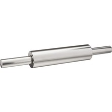 Mey İthalat Aee® Paslanmaz Çelik Merdane – Hamur Açma Rulosu Dönmeli Metal Oklava – Ergonomik Saplı Döner Başlıklı Rolling Pin Profesyonel Kullanım – 25 cm Rulo + 2x9 cm Sap – Toplam 43 cm