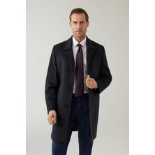 Ysf Erkek Gri Regular Fit Mono Yaka Kaşmir Palto