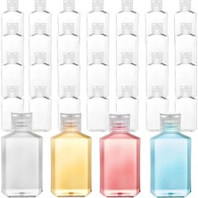 Mey İthalat Frcctre 60'lı Paket 2 Oz Boş Şeffaf Plastik Seyahat Şişeleri, Flip Top Kapaklı Taşınabilir Doldurulabilir Pet Şişeler, El Dezenfektanı Şampuan Losyonu Tuvalet Için Seyahat Boyu Konteynerler