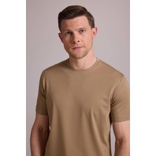 Ysf Erkek Vizon Regular Fit Bisiklet Yaka T-shirt