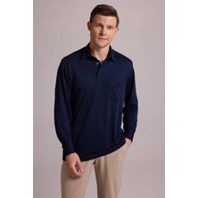 Ysf Erkek Lacivert Polo Yaka Sweatshirt