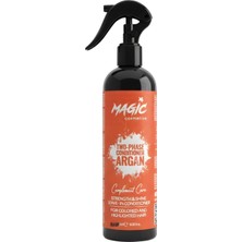 Mey İthalat Magic Cosmetics Çift Fazlı Argan Yağı Içerikli Fön Suyu 400 ml – Koruyucu & Besleyici – Güç Parlaklık ve Kolay Tarama Sağlar – Tüm Saç Tipleri Için 2 Phase Conditioner Argan