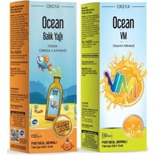 Mey İthalat Ocean Portakallı Balık Yağı 150ML + Ocean Vm 2'li Set