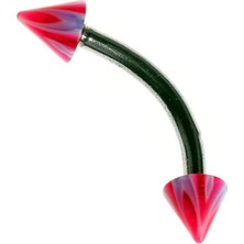 Mey İthalat Rouge Moulin Curved Barbel Çelik Spike Piercing TDGR00900