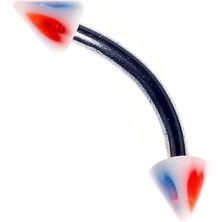 Mey İthalat Rouge Curved Barbel Çelik Spike Piercing TDGR00910