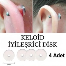Mey İthalat 4 Adet Bioplast Silikon Keloid Iyileştirici ve Önleyici Anti Hiperplazi Için Disk, Renksiz, 5 mm