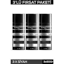 Mey İthalat Fontenay Saç Dolgunlaştırıcı Keratin Fibers Siyah Topik Saç Tozu 50GR X3