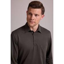 Ysf Erkek Koyu Yeşil Polo Yaka Sweatshirt