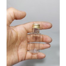 Mey İthalat 100 Adet Boş Gold Kapaklı Kolonya Şişesi Doldurulabilir Cep Plastik Parfüm Şişesi 30 ml 869743171923441