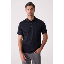 Ysf Erkek Füme Regular Fit Merserize Desenli Polo Yaka Tişört