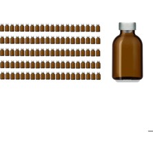 Mey İthalat Kapaklı Tıpalı Amber Cam Flakon Şişe 25ML - 100 Adetlik Set