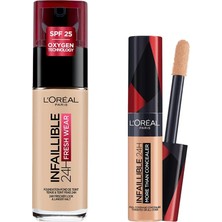 Mey İthalat L’oréal Paris Infaillible 24H Fondöten 130 True Beıge & Infaillible Tüm Yüze Uygulanabilir Kapatıcı 327 Cashmere Makyaj Seti