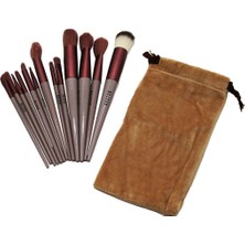 Mey İthalat 13PCS Eflatun Kadife Torbalı Makyaj Fırça Set (4614)