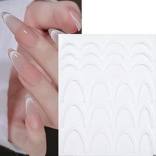 Mey İthalat Ombre Efekt French Tırnak Sticker Beyaz Nail Art SD-1953