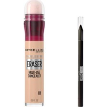 Mey İthalat Maybelline New York Instant Anti Age Eraser Kapatıcı 01 Light & Mini Tattoo Liner Gel Pencil Makyaj Seti