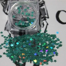 Mey İthalat Tırnak Süsleme Işığı Yansıtan Parıltılı Yıldız Desenli Pul Nail Art