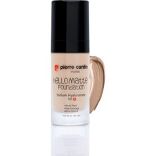 Mey İthalat Pierre Cardin Hello Matte Yüksek Kapatıcı Etkili Mat Fondöten Sun Beige