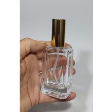 Mey İthalat Cam Yeniden Doldurulabilir Sprey Kolonya Parfüm Şişesi 50 ml - Boş Şişe Gold Kapaklı 6 Adet, PRFM-00271