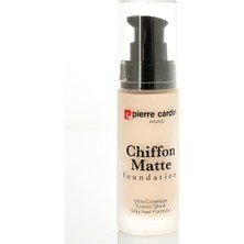 Mey İthalat Pierre Cardin Chiffon Touch Mat Görünüm Veren Fondöten-White PORCELAIN-777