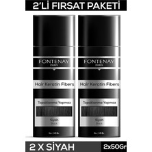 Mey İthalat Fontenay Saç Dolgunlaştırıcı Keratin Fibers Siyah Topik Saç Tozu 50GR X2