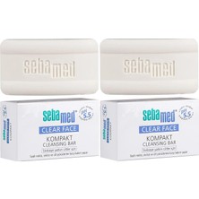Mey İthalat Sebamed Clear Face Kompakt Yüz Temizleme Barı, Sivilceye Yatkın Cilt, 100GR, 2'li Set