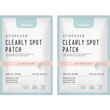 Mey İthalat Stopever Clearly Spot Patch, Sivilce Karşıtı Şeffaf Plaster 2'li Paket | Ultra Ince, Hidrokolloid + Niacinamide + Salicylic Asit Içerikli Akne Karşıtı Yüz Bandı | 48 Adet (2 x 24)