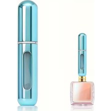 Mey İthalat Parfüm Şişesinden Çanta Içi Mini Doldurulabilir Seyahat Cep Yedek Parfüm Şişesi 5 Ml, Makyaj Organizer, (1 Adet) (Buz Mavisi)