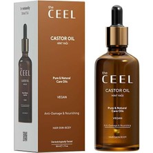 Mey İthalat The Ceel Saf Hint Yağı 50 ml - Soğuk Sıkım Castor Oil, Saç, Kaş, Kirpik ve Cilt Bakımı Için Nemlendirici ve Besleyici Doğal Bakım Yağı, Vegan ve Katkısız