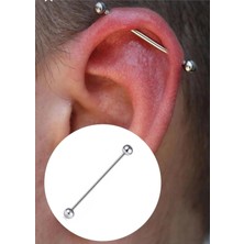 Mey İthalat Titanyum Industrial Köprü Piercing, 38 Mm, Gri, Unisex