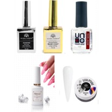 Mey İthalat Fontenay Kalıcı Oje Set 2, Top Coat, Base Coat 15ML, Primer 12ML, Blooming Jel 15ML, Hamur Jeli 15ML, Milky White