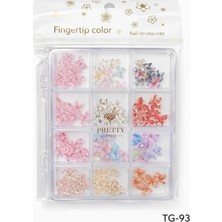 Mey İthalat Fontenay Charm 3D Tırnak Süsleme, Protez Tırnak Nail Art Süsleme, Karışık Desenli, Çok Renkli 8690201381750-5421