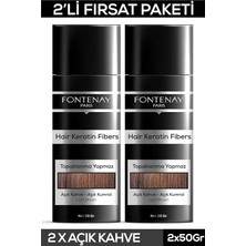 Mey İthalat Fontenay Saç Dolgunlaştırıcı Keratin Fibers Açık Kahve Topik Saç Tozu 50GR X2